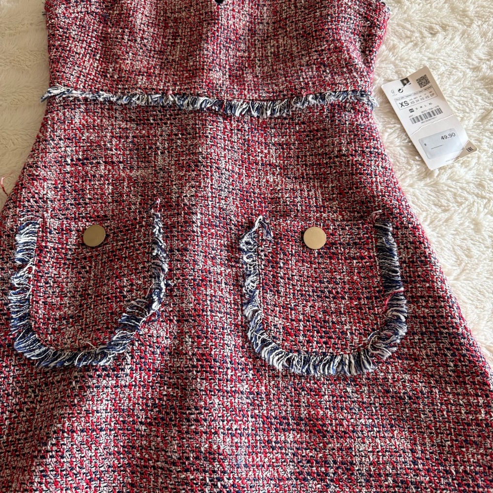 NWT Zara Tweed Mini Dress - Picture 4 of 9